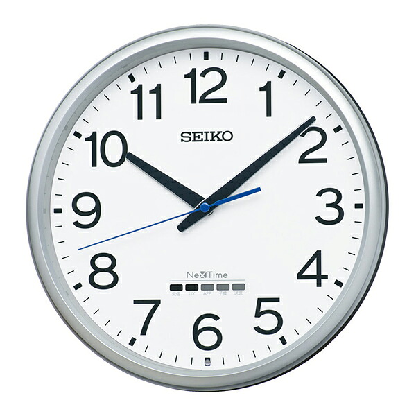 SEIKO セイコー 掛け時計 銀色メタリック ZS254S ネクスタイム オフィスタイプ アナログ 電波時計 ハイブリッド電波クロック｜家電横丁店