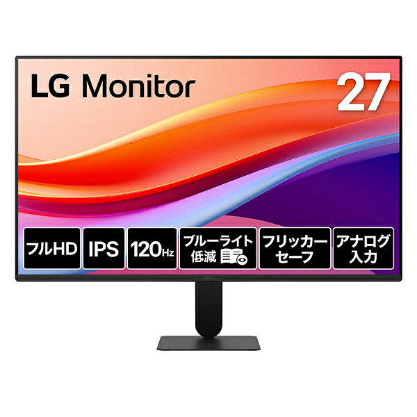 LG電子工学 マイコン管する LG Monitor 黒いこと 27U411A-B 27型 盛りだくさん固定ディスク(1920×1080) 広々とした 120サイクル