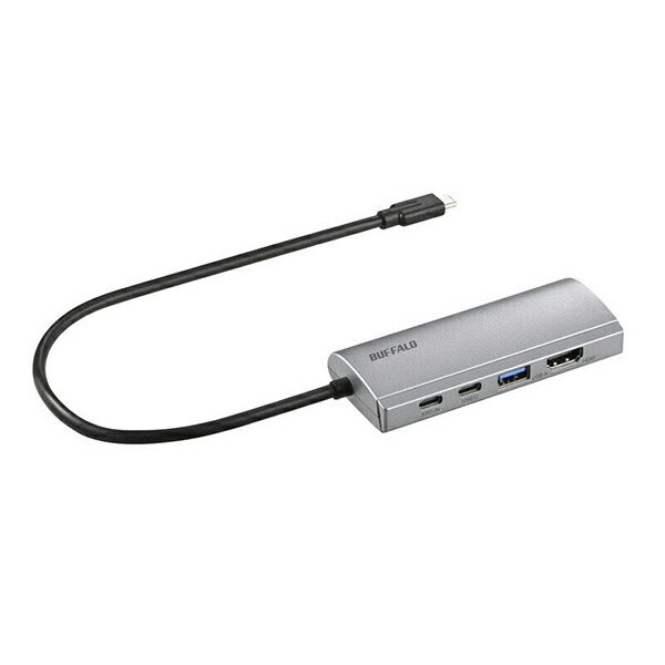 バッファロー USB-C HDMI LAN USB-A USB-Cｘ2 USB PD対応 100W ドッキングステーション シルバー LUD-U3-CGHDSV USB Power Delivery対応