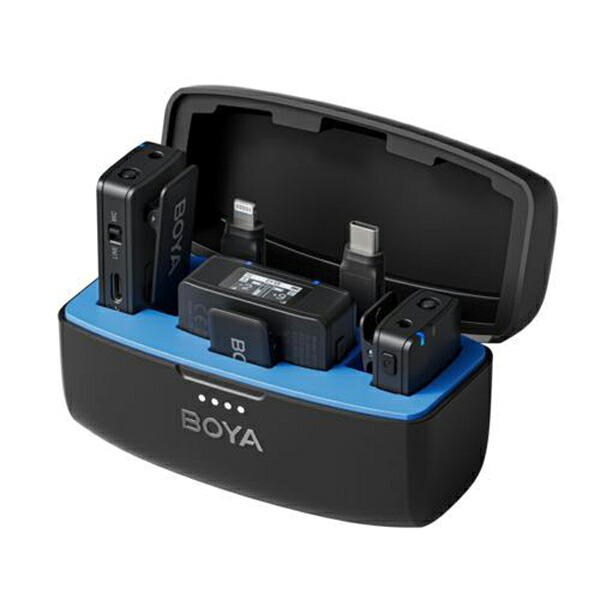 BOYA(ボーヤ) MIC(ブラック) オールインワン プロフェッショナルワイヤレスマイク USB Type-C、Lightningコネクタ対応|家電横丁店