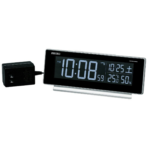 セイコー(SEIKO) DL207S 目覚まし時計 【シリーズC3】 銀色メタリック DL207S ［デジタル /電波自動受信機能有］｜家電横丁店