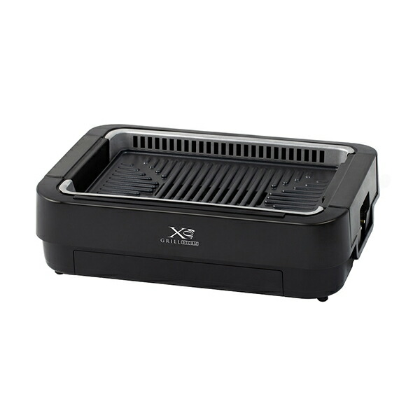 山善吸煙焼き肉グリルXGRILLSTORMコンパクトタイプスモークレスブラックNEGME-010F-Bプレート1枚
