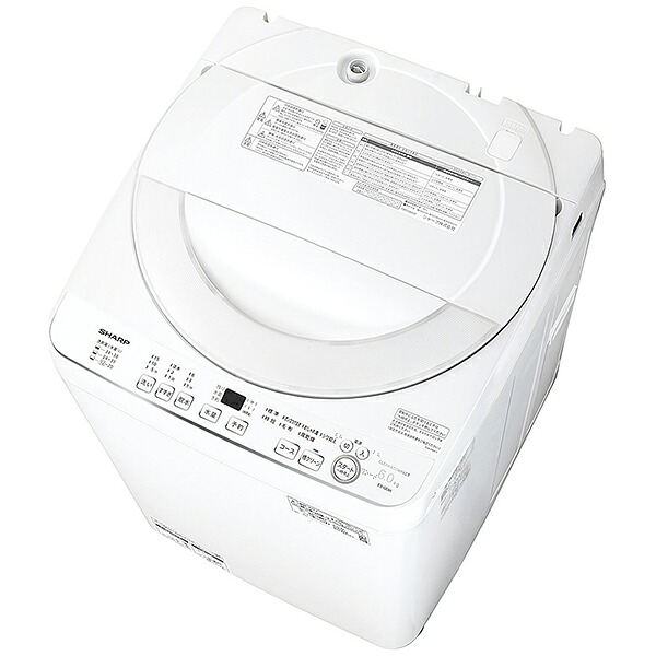 シャープ 全自動洗濯機 ホワイト系 ES-GE6K-W 洗濯6.0kg 乾燥機能無 上開き｜家電横丁店 41,471円