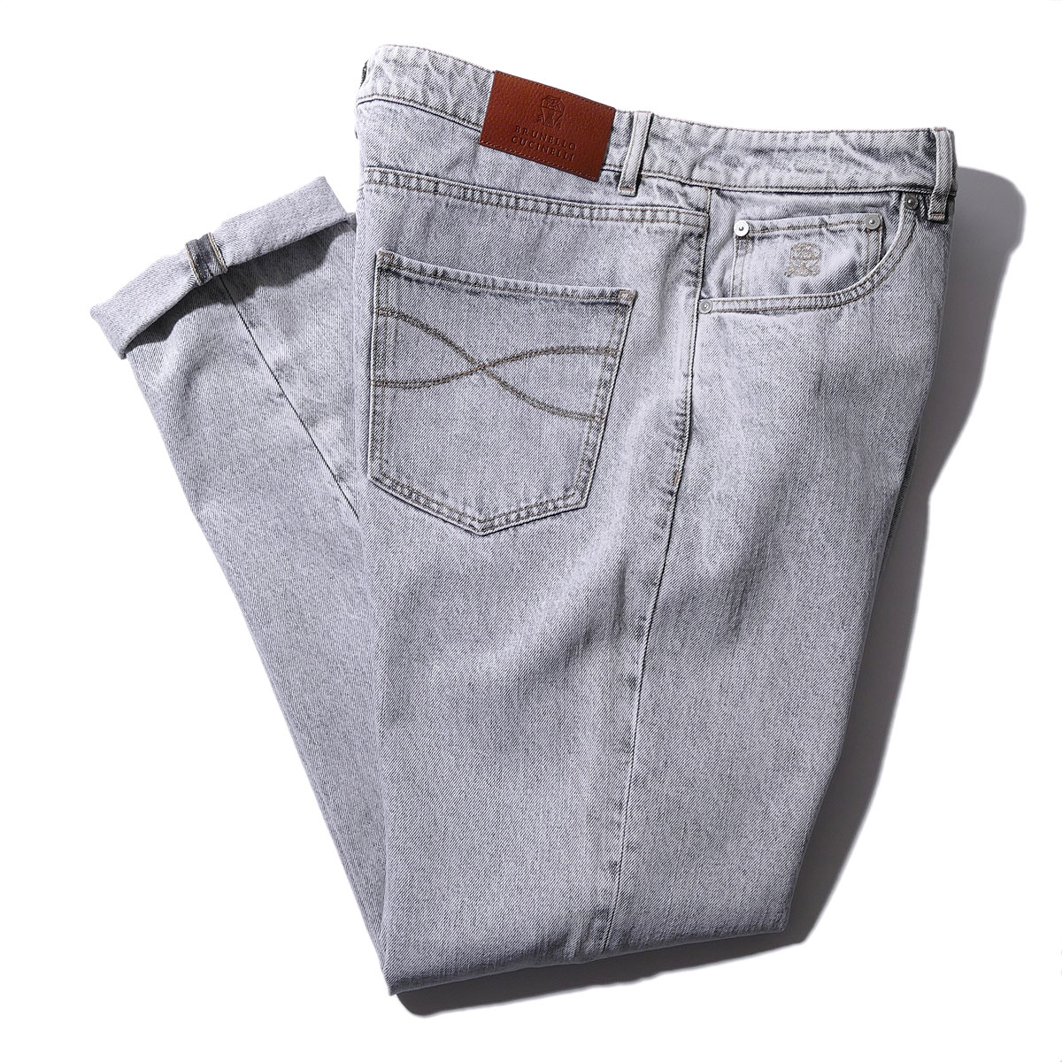 ブルネロクチネリ ジーンズ 5ポケットトラウザーズ ズボン下 MA095X1290_TA095_C7819 - 100% CO BRUNELLO CUCINELLI グレースケールデニム イタリア製 メンズ ブランド名[060330]