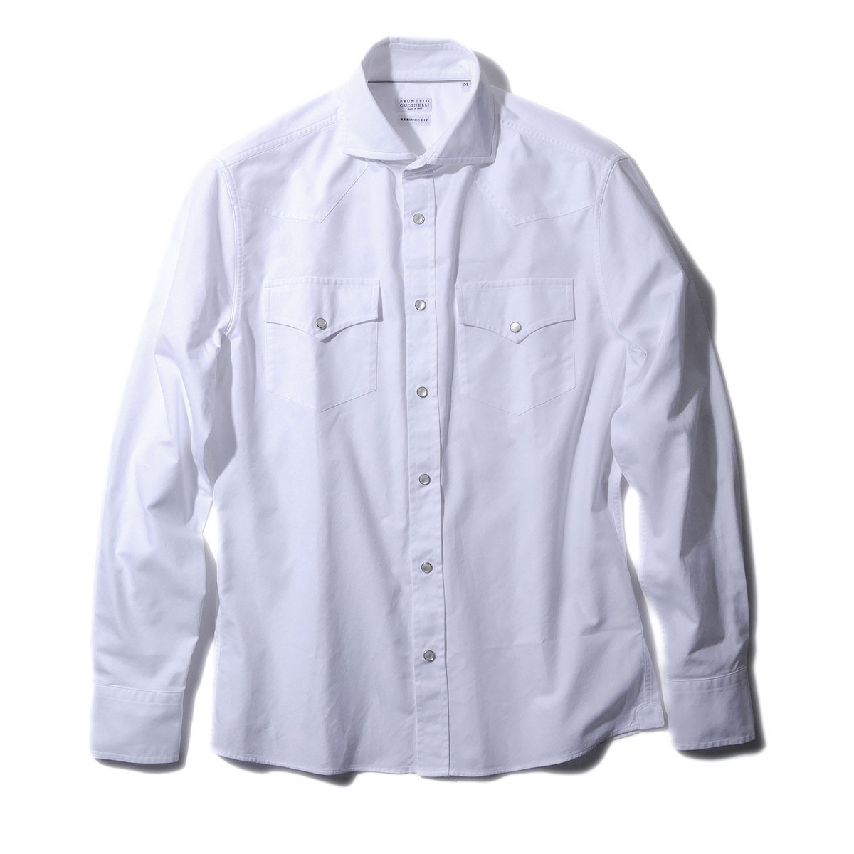 ブルネロクチネリ シャツ MS6734008_TS673_C001 - 100% CO BRUNELLO CUCINELLI イタリア製 スナップボタン ヨーク チェストポケット付き メンズ ブランド[071830]｜モーダオンライン店