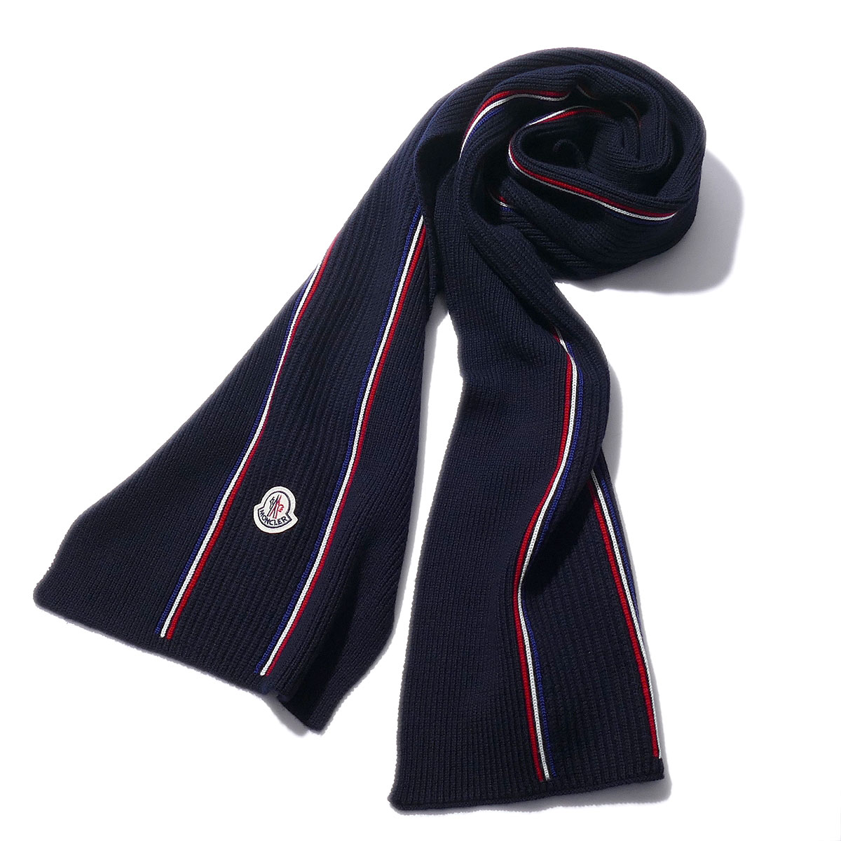 MONCLER 黒 ニットマフラー フリーサイズ org.jpg