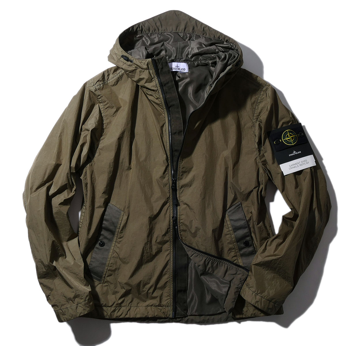 ストーンアイランド STONE ISLAND フーデッドジャケット 4100001 V005G ミリタリー緑であること CRINKLE REPS R-NY 上衣 メンズ ブランド名 2026SS 2026年春夏[060310]