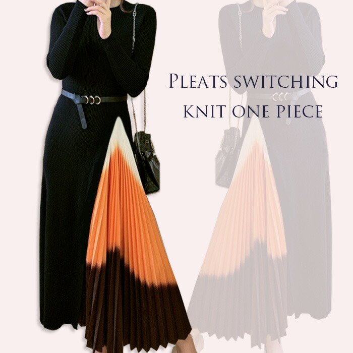 交換無料 ニット ニットワンピース ワンピース きれいめ 秋 冬 フレア 切替 プリーツ 異素材 お呼ばれ 上品 長袖 フリーサイズ No 10 226 爆安プライス Www Allwaystravelling Com