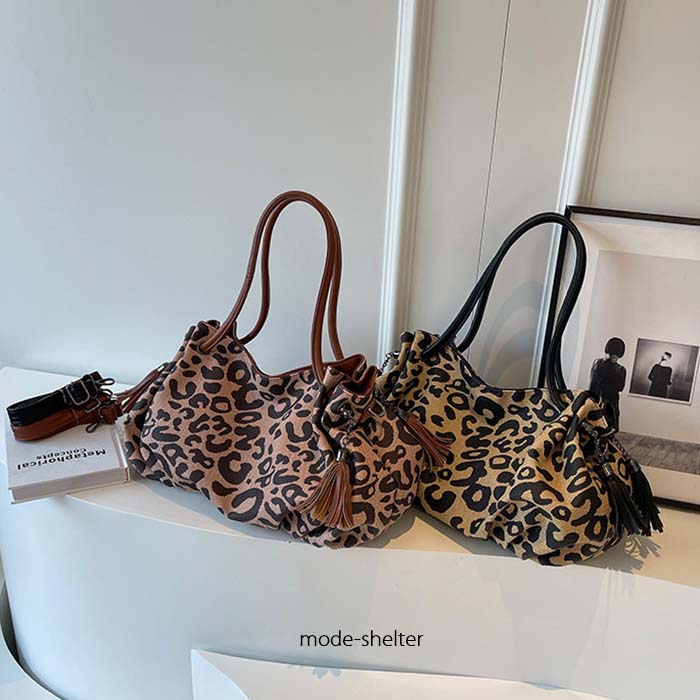 【アフター大売り出し 先着500名 押さえる 500円OFFクーポン券】御徒面子 レオパード ヒョウ 豹 ヒョウ柄 ショルダーバッグ  トートバッグ 御徒面子 小物 レディース御徒面子 レオパードバッグ 磁石 毛の荒物 豹 黒 茶 豹柄  御徒面子