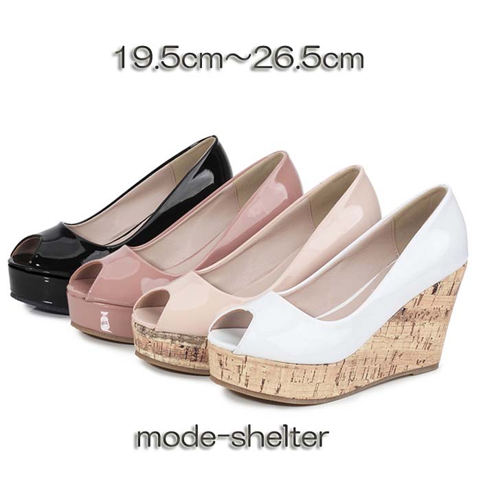 【ファッションザセール 最大 50％OFF 半額】サンダル パンプス 厚底 オープントゥ ウェッジソール ウェッジ 厚底サンダル 19.5cm 20cm 20.5cm 21cm 21.5cm 22cm 22.5cm 23cm 23.5cm 24cm 24.5cm 25cm 25.5cm 26cm 26.5cm 小さいサイズ 大きいサイズ 疲れない レディース｜mode-shelter 9,472円