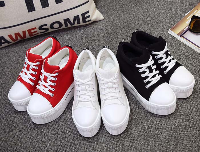 楽天市場 スニーカー 軽い 軽量 厚底スニーカー ウェッジソール ウェッジ ハイヒール 22 22 5 23 23 5 24 24 5 S M L Ll 黒 白 赤 レディース ブラック ホワイト レッド スニーカー黒 スニーカー白 スニーカー赤 同梱不可 オルチャン 靴 Mode Shelter