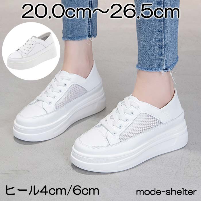 【1000円OFFクーポン配布中】スニーカー 厚底 厚底スニーカー メッシュ ウェッジソール ダッド 20cm 20.5cm 21cm 21.5cm 22cm 22.5cm 23cm 23.5cm 24cm 24.5cm 25cm 25.5cm 26cm 26.5cm 白 小さいサイズ 大きいサイズ