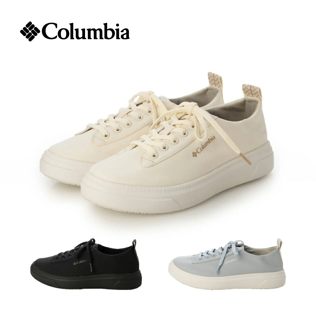 Columbia コロンビア スニーカー（マイレージレイン ツー ロー ウォータープルーフ） レディース オールシーズン 通年 ブラック/ブルー/ホワイト 22.5cm-25.0cm｜Mode et Jacomo &times; ing 店