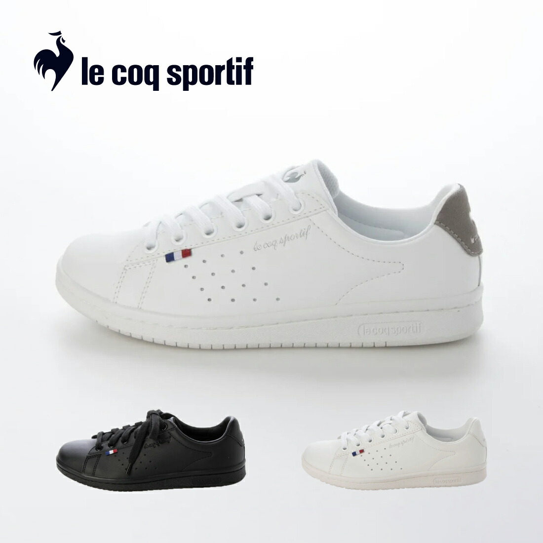 le coq sportif ルコックスポルティフ 厚地の外套表現スタイルスニーカー（天使の都市ローランSL／天使の都市 ROLANDSL） レディース オール時節 黒いことB/薄墨色二人組/しろがね色二人組 22.5糎-25.0糎
