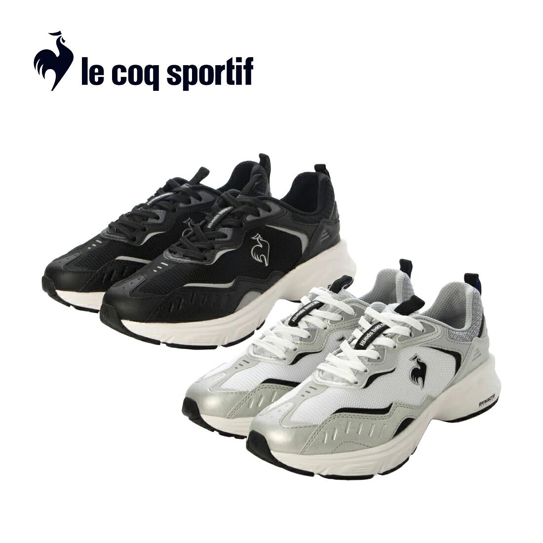 le coq sportif ルコックスポルティフ ラインデザインスニーカー(LCS R 2000) レディース オールシーズン ブラックコンビ/シルバーコンビ 22.5cm-25.0cm|Mode et Jacomo × ing 店