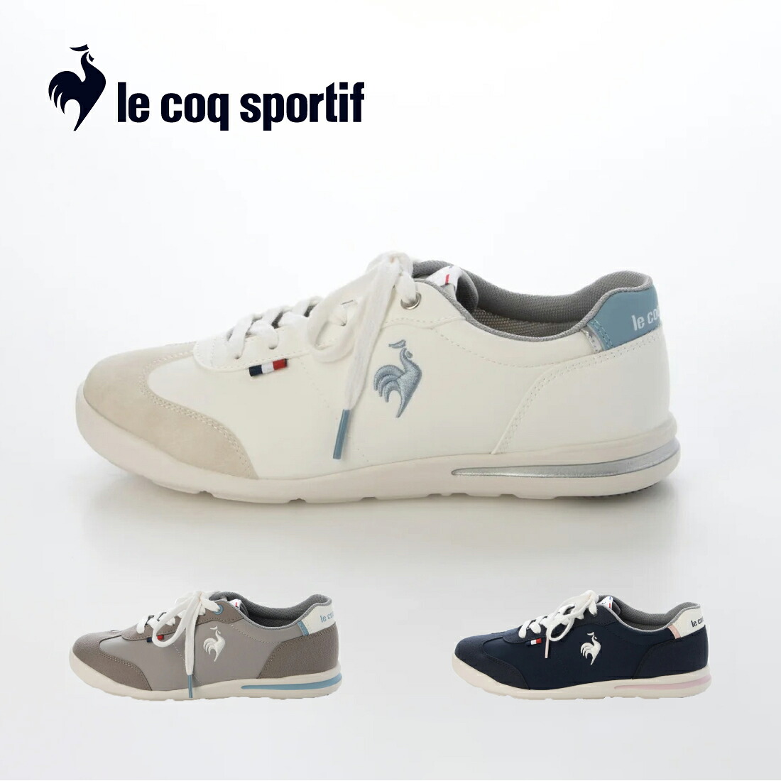 le coq sportif ルコックスポルティフ ロープロファイルスニーカー（LCS フルール） レディース オール時分 青色二人組/薄墨色二人組/ネイビーコンビ 22.5珊-25.0珊