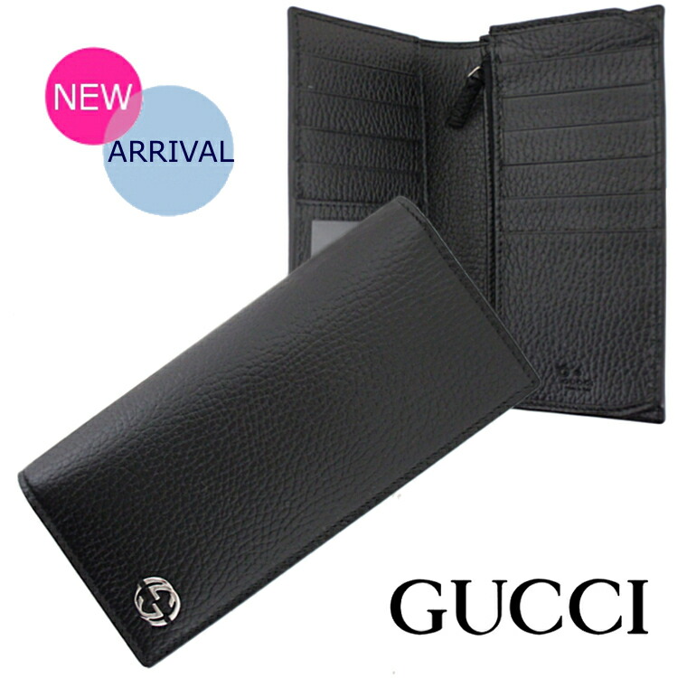 GUCCI グッチ 二つ折り 財布 札入れ　メンズ【正規品】 楽天市場】グッチ 財布 GUCCI 二つ折り長財布 札入れ メンズ
