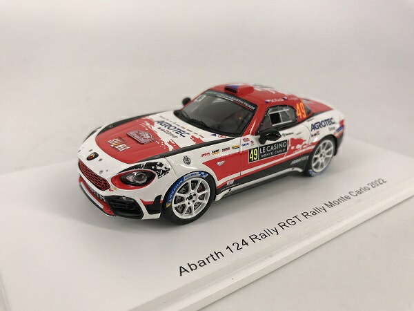 スパーク製　1/43 アバルト 124 ラリーRGT No.49 ラリーモンテカルロ 2022　スパーク製　S6701｜ミニカーショップ　Modellino