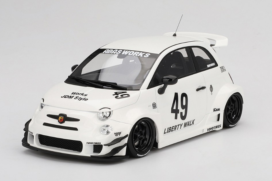 1/18 アバルト 595 LB-WORKS x Abas Works ガラ 白いことTS0606