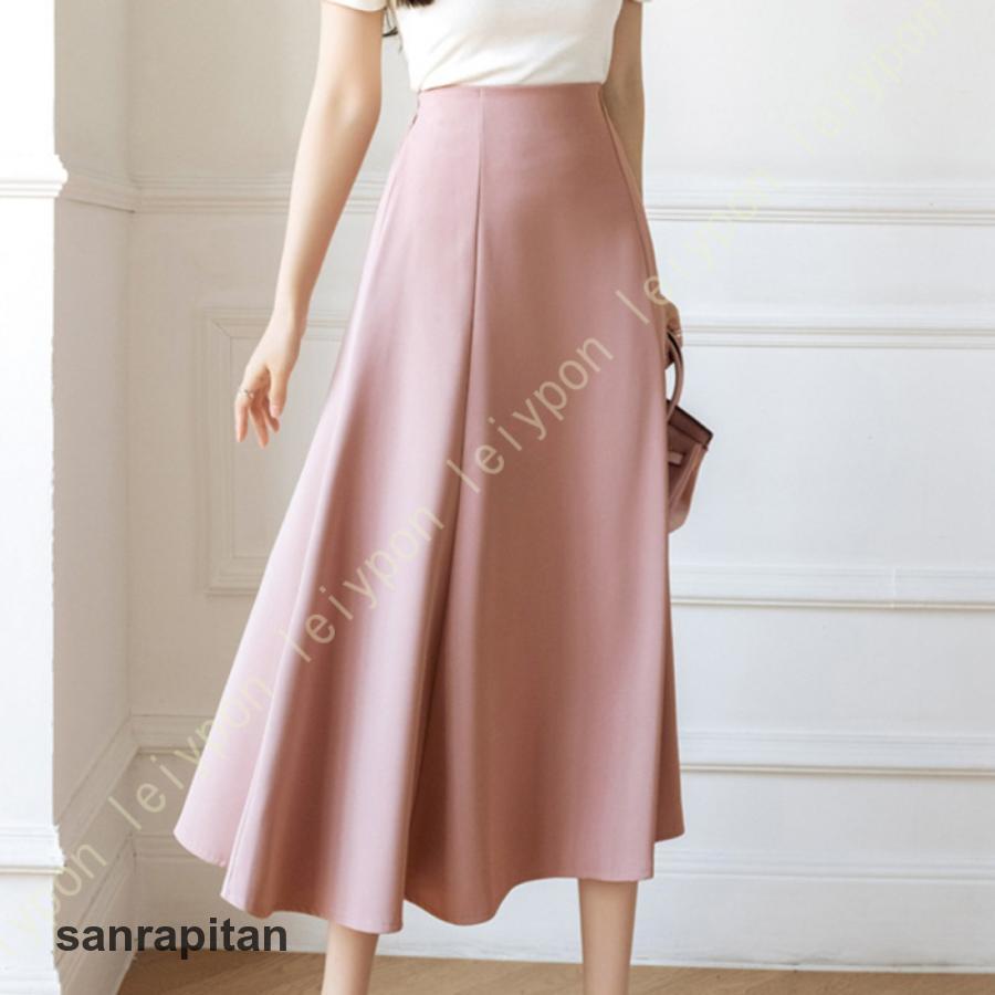 スカート ロング 春夏秋冬 レディース 体型カバー プリーツスカート フレアスカート ハイウェスト ボトムス Aライン マキシ丈スカート ロングスカート 着痩せ