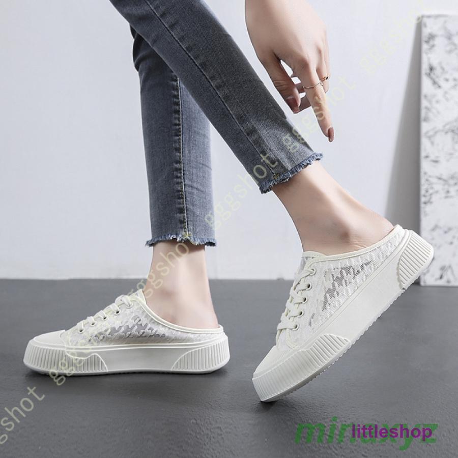 楽天市場】かかとなし スニーカー レディース サボサンダル スリッポン