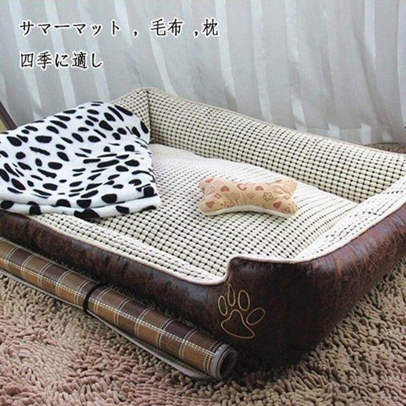 ペットベッド 犬ベット 夏用 涼しい マットクッション 犬用 猫用ベッド ふわふわ ペット用品 小型犬 大型犬 可愛い 冷えマット 洗える 冷感 耐噛み 三点セット