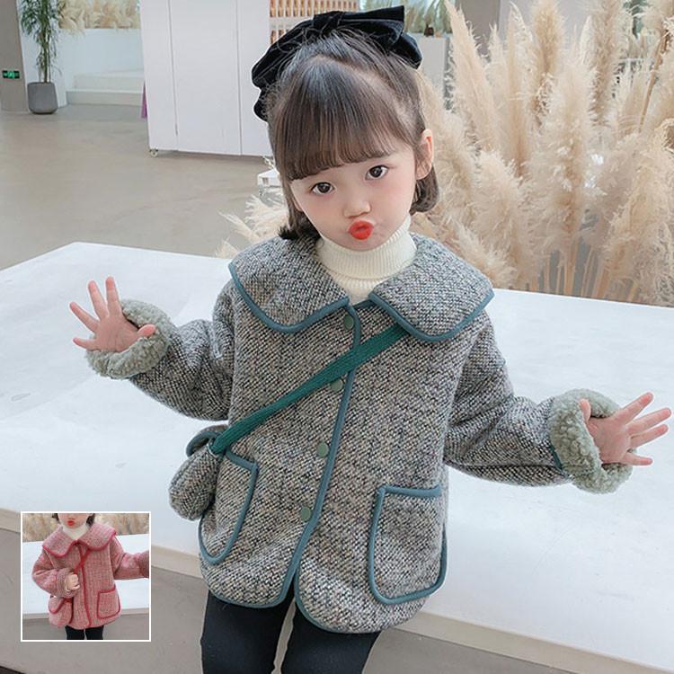 ピーコート　Pコート キッズコート ショート丈 秋冬 ラシャコート 女の子 子供服　ジュニア　アウター　ジャケット　キッズ　中綿コート 防寒