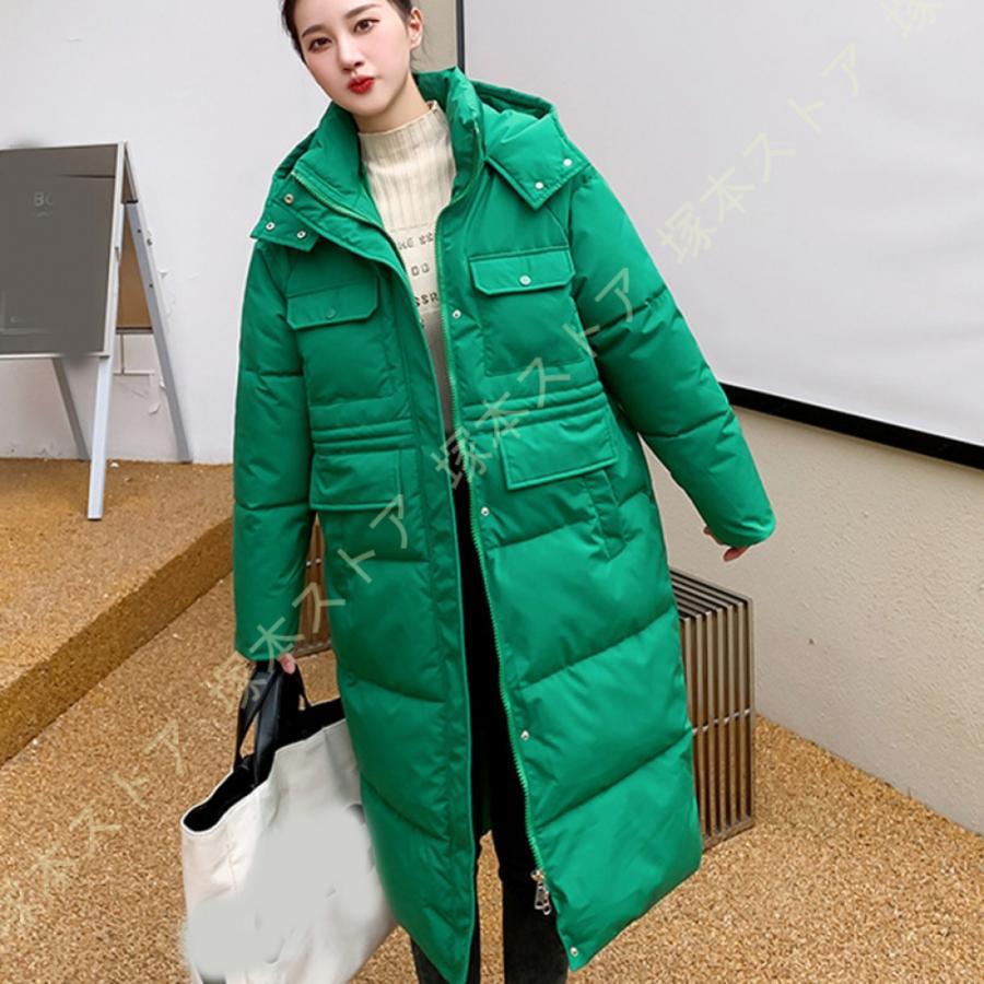ロングコート レディース 防寒着 冬用 ダウンジャケット フード付き 膝丈 ゆったり カジュアル 綿服 中綿コート アウター 厚手 防寒 防風 ダウンコート