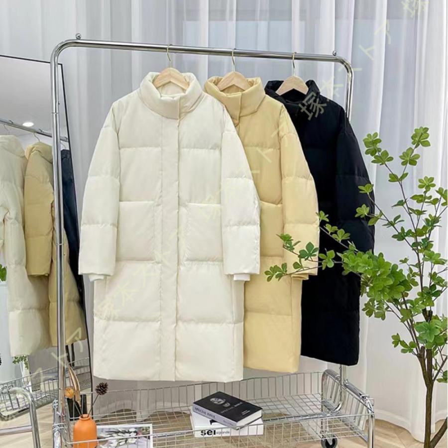 落ち込む上衣 レディース 中綿 立つ襟 ロング落ち込む 上衣 毛革 ロングダウンコート 落ち込むレディース 落ち込む厚地の外套 秋冬 馬鹿でかい大きさ ロング