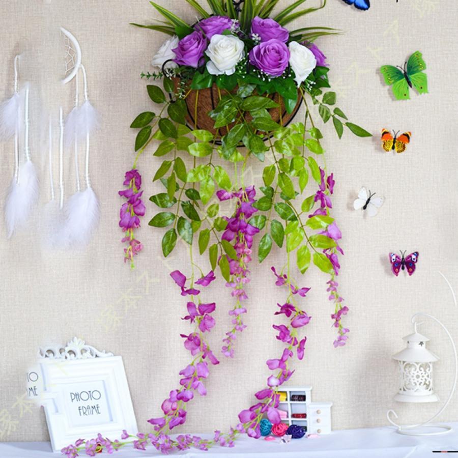 飾りつけ 造花 薔薇 花藤 人工観葉草木 アーティフィシャルフラワー 花やしき 華燭の典の堅苦しさ フェイクグリーン 吊す かざり付ける アイビー 造花 室内装飾 藤飾りつけ