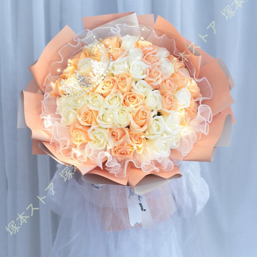 石ケン御花 52本 薔薇 胸花 差し上げ物 母の日 敬老の日 生まれ落ちる日 一緒になる祝賀会 お上さん 造花 室内装飾 胸花 石ケン 石ケン御花 飾る 不死化日