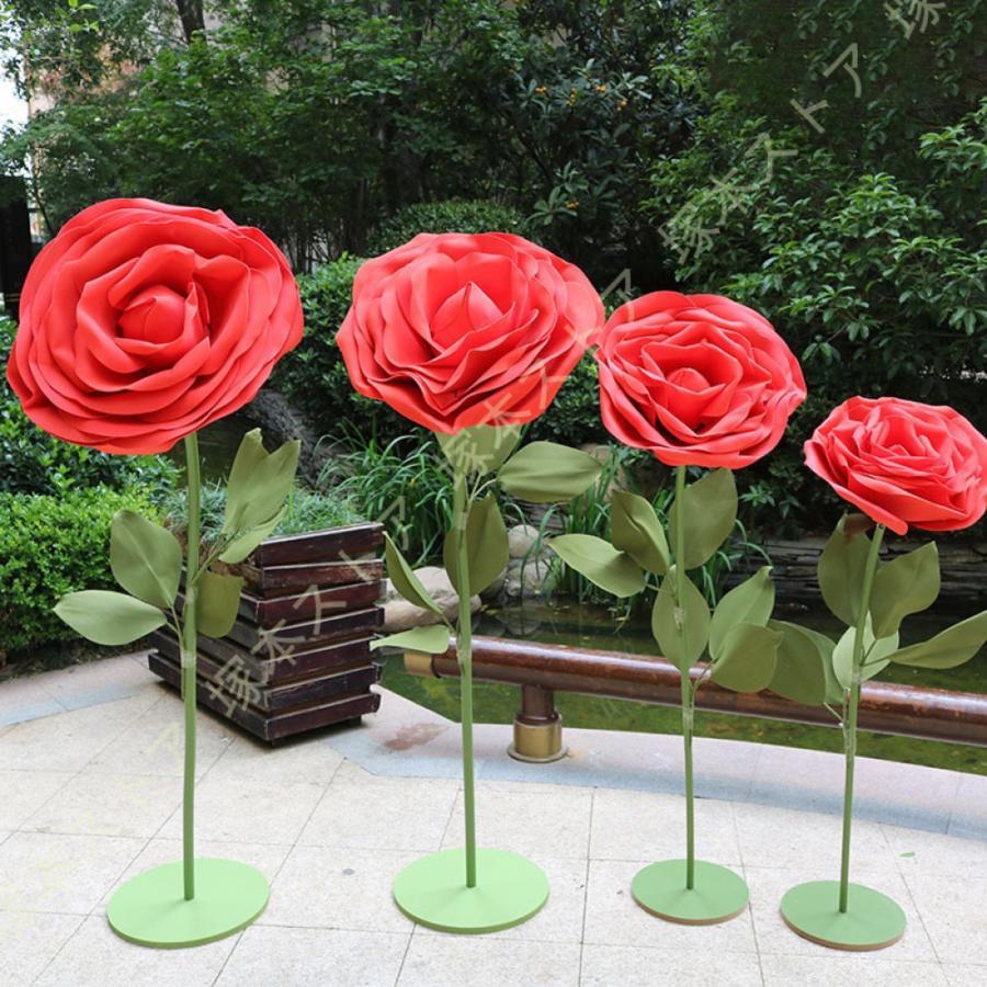 フェイクフラワー 大型造花 グラデーション サクラ色 赤薔薇 造花 御芽出度 かざり付ける御先棒 超大型 ペーパーアートフラワー 商業主義創業