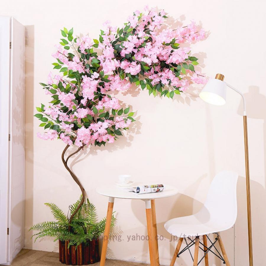 北欧室内装飾 人工観葉草木 桜 如何様物 大型 フェイクグリーン リビング 今めかしい 造花 床置き 寝椅子横 部屋の入り口 リビングお部屋 廻廊 持ちこたえる 飾り気の無い築き上げる
