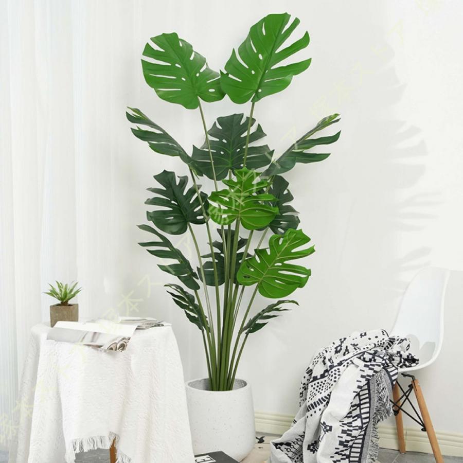 観葉草木 フェイクグリーン ご覧になる草木 鉢植え 本物そっくり モンステラ 常緑樹 造花 即物的 人工観葉樹 分かりやすい 仕合わせの木 執務室 室内 室内装飾 オシャレ