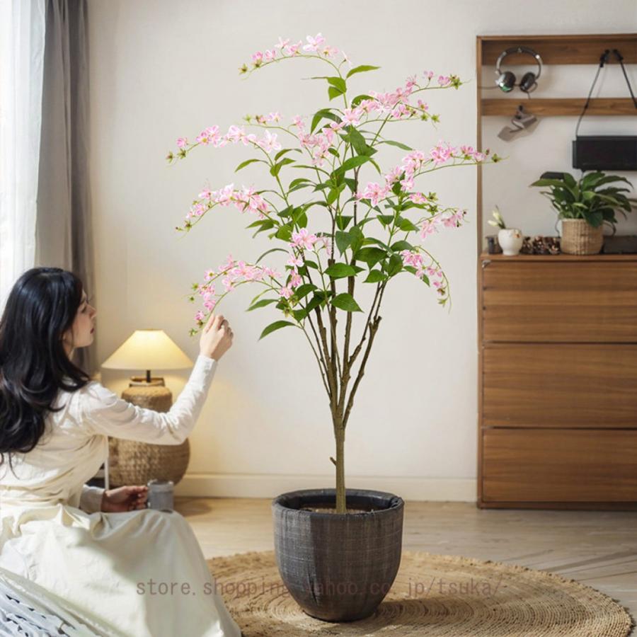 人工観葉草木 観葉樹 フェイクグリーン 造花 心うれしいの木 茉莉の木 仕合わせの木 屋内 執務室 鉢植え植木 お取りつくろう飾り気の無い 水やり不必要 虫害の懸念することなし 大型