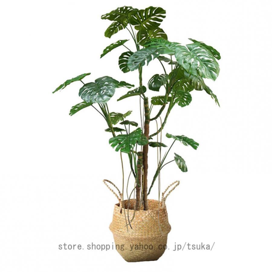 モンステラ 人工観葉草木 造花 室内装飾 本物そっくり 持ちこたえる 大型 鉢植え 長いす横 床置き 室内 リビング 事務室 バス発着場見せびらかす 御勤め用相応う 開店祝賀会