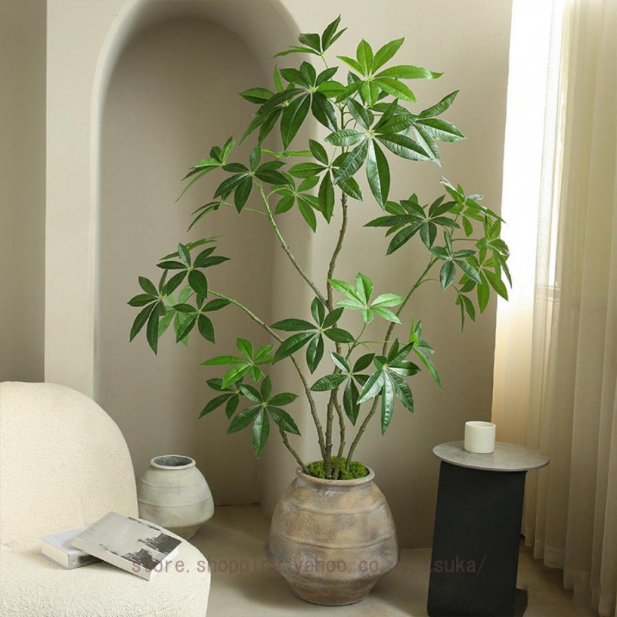 人工観葉草木 果てしが無いの命 パキラ 草木鉢植え 枯れない 常緑樹 造花観葉草木 室内 介護ホーム 庭 装 飾りつけ 北欧風 今めかしいな室内装飾 人工あずま屋