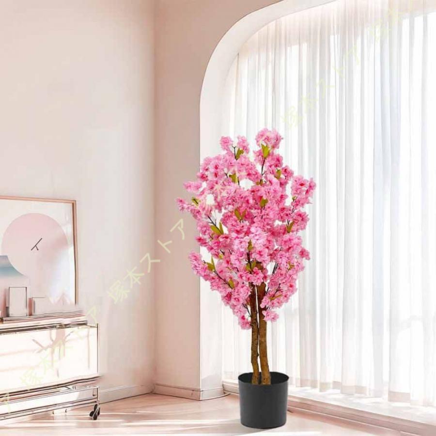 人工観葉草木フェイクグリーン 桜 サクラ色桜 造花 観葉樹 果てしが無いの命 水やり不必要 害虫追い出し不必要 分かりやすい 抗菌 ご覧になる草木 室内 介護ホーム 営造祝賀会のかざり付ける 大型 泊まり