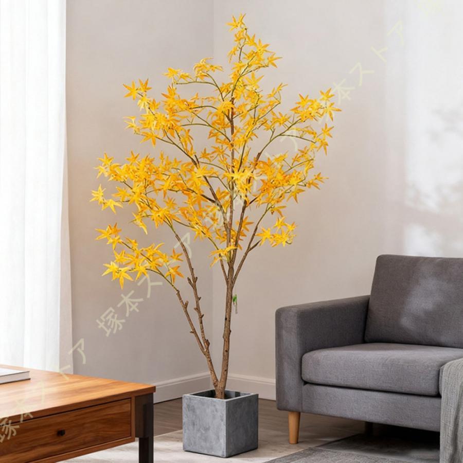 造花 紅葉 槭樹 仕合わせの木 フェイクグリーン 人工 大型 観葉草木 褒めたたえる用 人工盆栽 人工観葉草木 観葉樹 屋内 執務室 室内 かざり付ける 鉢植え 植木 仕合わせの木