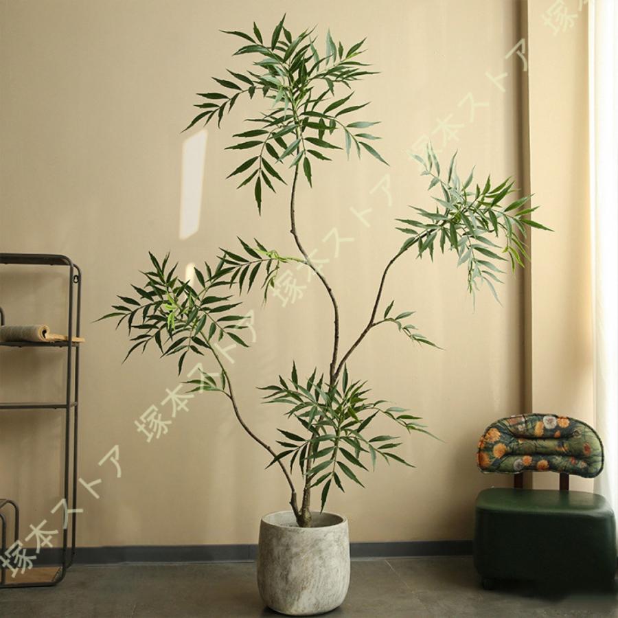 心うれしいの木 柊南天 バンブー フェイクグリーン 大型 造花 鉢植え 人工観葉草木 心うれしいの樹 室外 室内 室内装飾 部屋の入り口 リビング 執務室 執務室 儀式用
