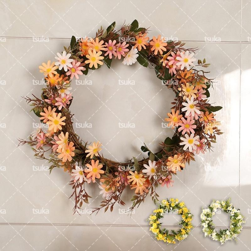 玄関リース 造花 花輪 菊 母の日 ギフト 通年リース プレゼント 結婚式 店舗 玄関 壁掛け 庭園 飾り フラワーギフト リース 装飾用 ナチュラル 部屋飾り 花輪｜モードナチュレ店