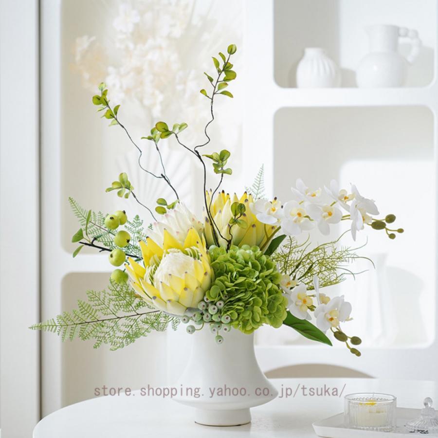 小さな造花 鉢植え フェイクフラワー 花瓶付き テーブル装飾 センターピース オフィスデスク 棚 リビングルームの装飾用 ホテルデコレーション｜モードナチュレ店