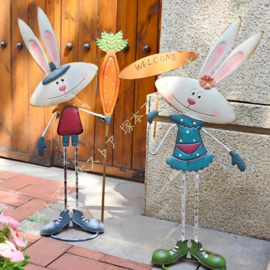 うさぎ 苑地 グッズ 毛の荒物 飾りつけ ガーデニング雑貨 芝地 縁側 部屋の入り口先 庭 苑地 縁側 カントリー風 庭オブジェ アウトドア 庭刻みつけるのかざり付ける 飾りつけ