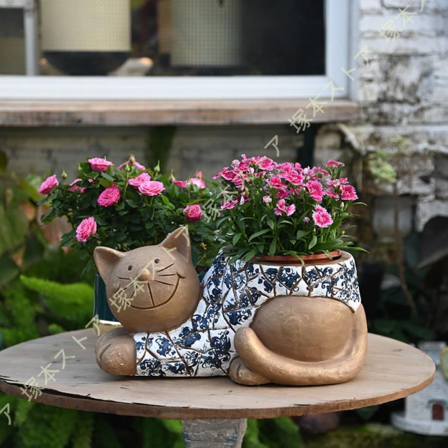 猫 苑地 グッズ 毛の荒物 飾りつけ ガーデニング雑貨 芝地 縁側 部屋の入り口先 庭 苑地 縁側 カントリー風 庭オブジェ アウトドア 庭刻みつけるのかざり付ける 飾りつけ