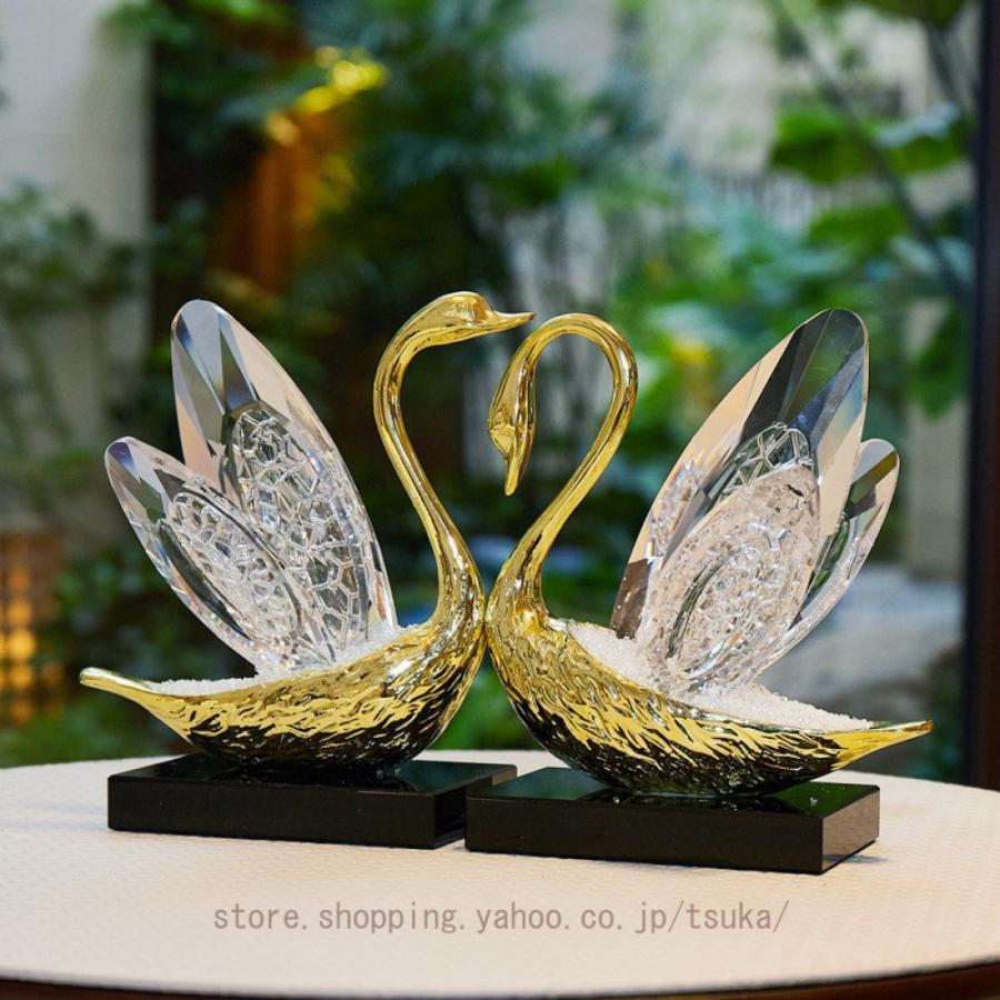 白鳥 鵠 今めかしいな 飾りつけ 銅+水晶製 飾りつけ 部屋の入り口 芸術品 創造的 飾りつけ 作物飾りつけ 室内装飾グッズ 雑貨 今めかしい 介護ホーム飾りつけ 差し上げ物