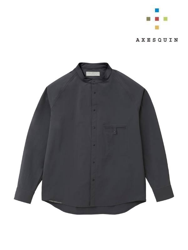 AXESQUIN アクシーズクイン｜ホンブルグ帽堅甲のバンドカラーシャツ #ケシズミイロ [021055]