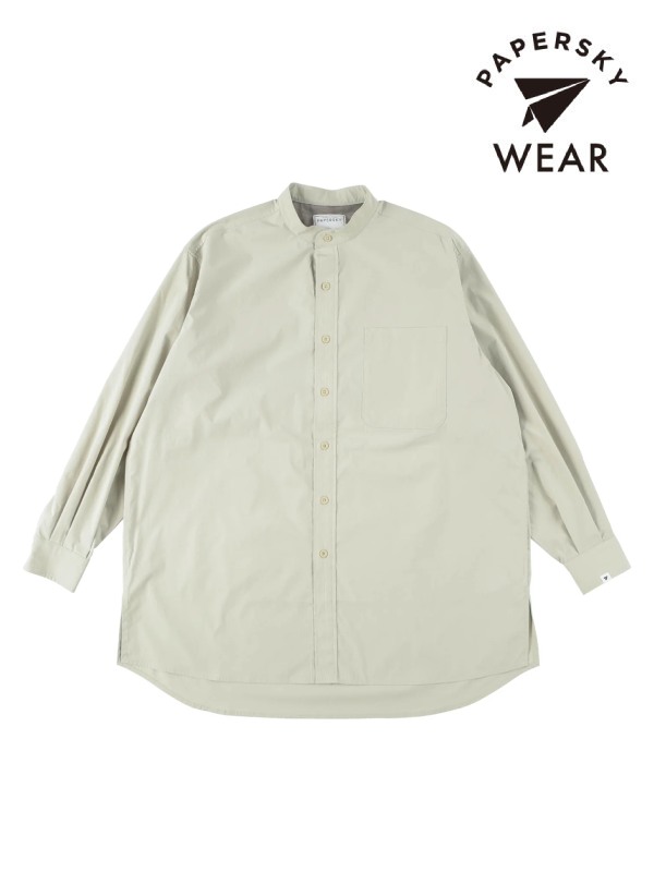 PAPERSKY WEAR ペーパースカイウェア｜RELAX CAVE TYPEWRITER LONG BIG SHIRT #LIGHT KHAKI [PS232016] リラックスケイブタイプライター ロングビッグシャツ（ユニセックス）｜TAMAYA-GROUP店
