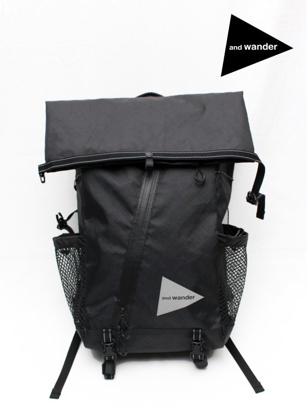 and wander アンドワンダー｜ECOPAK 18L backpack #010/black [5975203] エコ風呂敷き包み 18L うしろ側風呂敷き包み