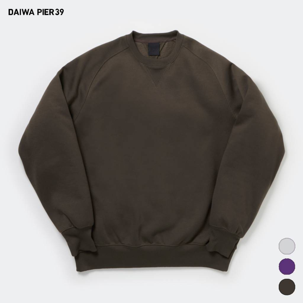 DAIWA PIER39｜TECH SWEAT CREW FREEDOM SLEEVE #BROWNKAHKI [BE-51025W]