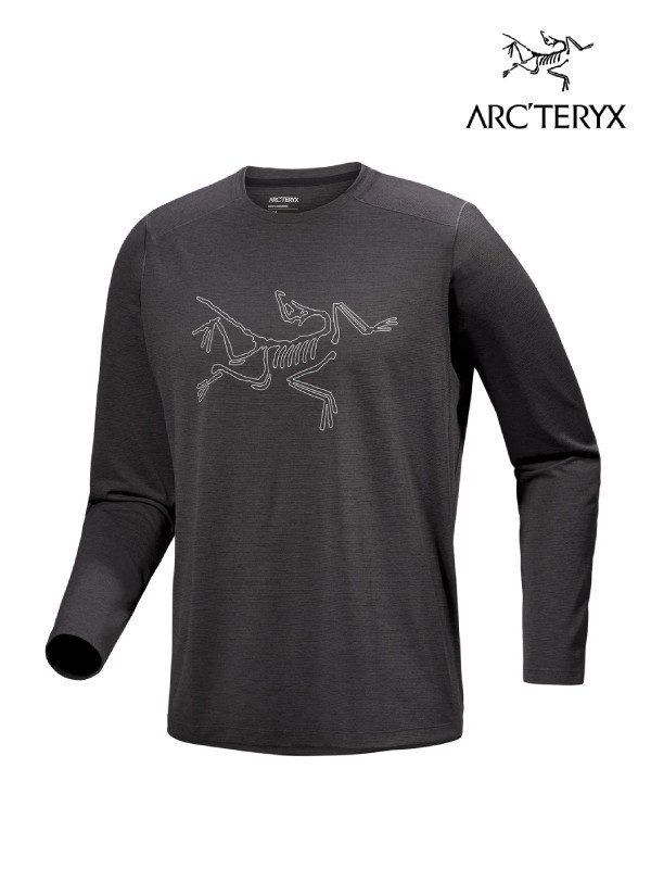 ARC'TERYX アークテリクス｜Cormac Logo LS M #Black Heather / Solitude [X00000845202] コーマック ロゴ ロングスリーブ メンズ｜TAMAYA-GROUP店